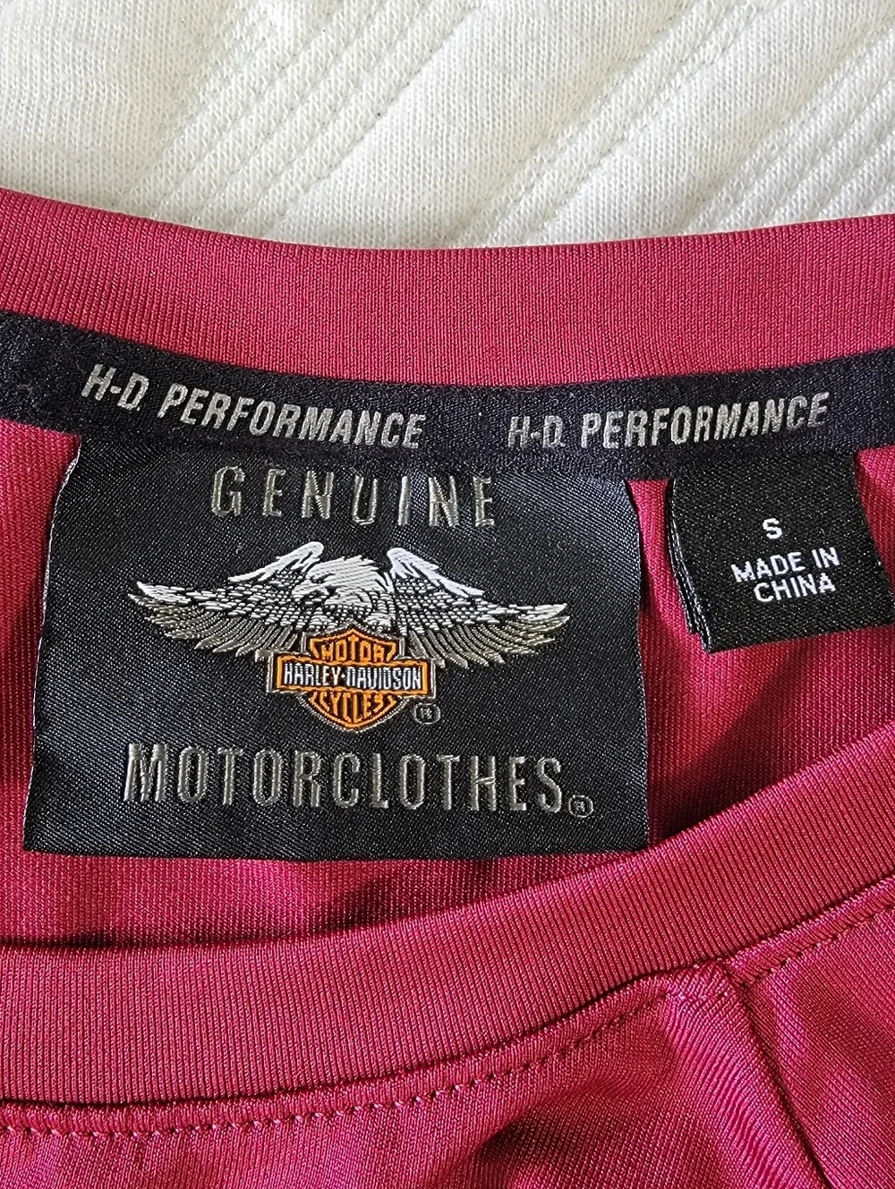 Harley Davidson Vented Cut Out Mesh Burgundy Red Pullover Long Sleeve Size Small - Picture 8 of 11